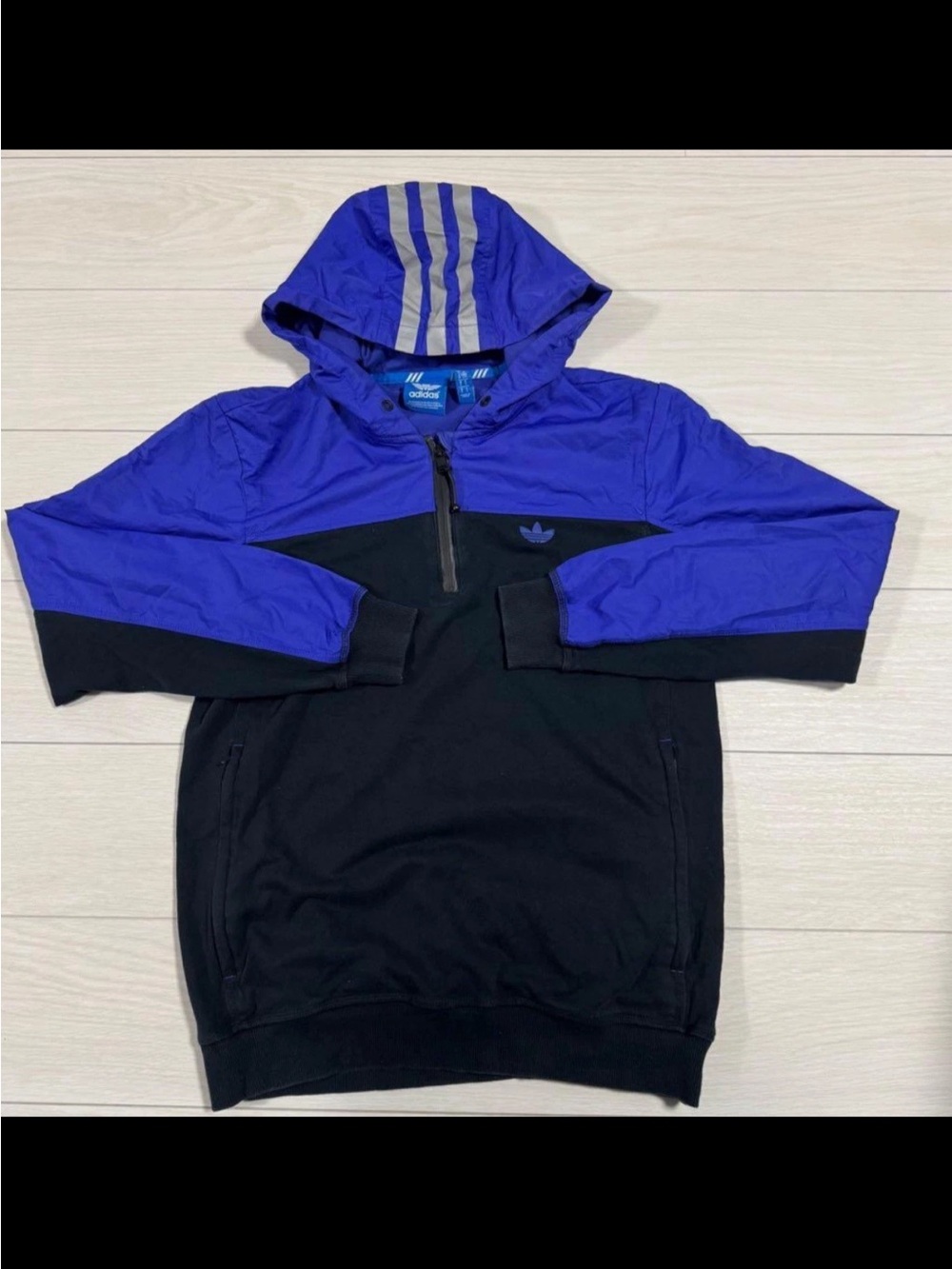Adidas Originals Sport Luxe Half Zip Hoodie Mens Large Color Block Purple Black